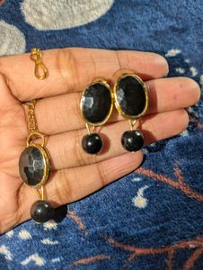 Elegant Black Stone Jewelry Set
