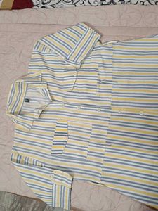 Striped Button-Up Shirt Dress