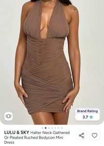 Ruched Halter Neck Bodycon Mini Dress