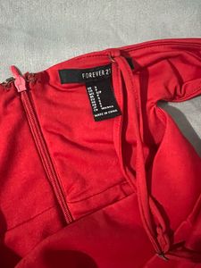 Red Party Dress with Cutout Detail