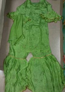 Vibrant Green Kurta Set with Garara