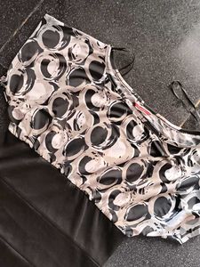 Stylish Black &amp; White Patterned Dress