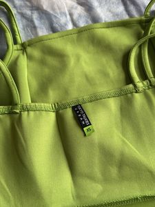 Lime Green Cropped Tank Top