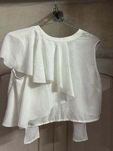 Chic White Ruffle Top