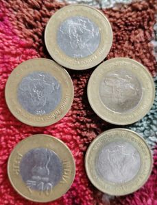 Rare 10 Rupee Coins - India Africa Summit 5 Pcs.