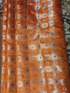 Orange Brocade Fabric