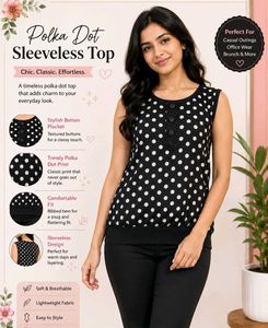 Chic Polka Dot Sleeveless Top🌷🌷✨✨