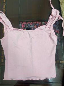 Pink tied cami top xs-s