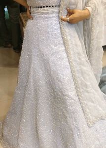 Lavender Sequined Bridal Lehenga Choli Set