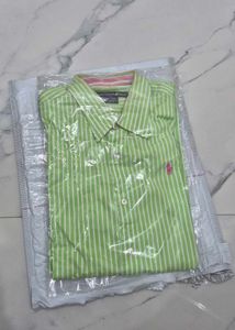 Ralph Lauren Striped Polo Green Casual Shirt
