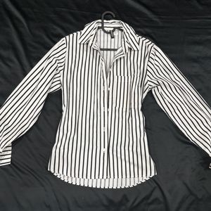 H&M Black and White Striped Shirt