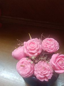 Set of Pink Rose decoration Candle