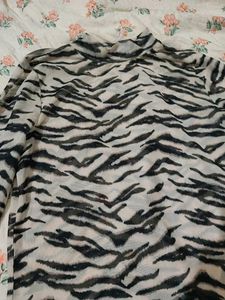 Chic & Wild: Zebra Print Mesh Top