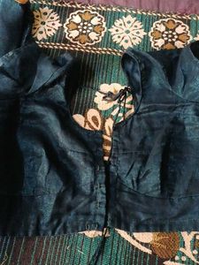 Designer Silk Blouse saree and shirt couple combo