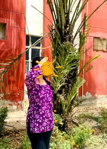 Beautiful Purple Floral Kurta