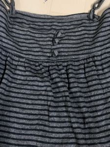 Striped babydoll Top with Button Detail