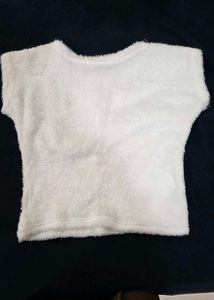 Cozy White Fuzzy Top