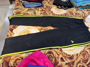 Adidas Track Pants - Black & Yellow