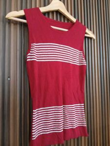 Red Striped Sleeveless Top