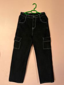Black Cargo Jeans