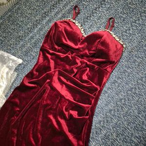 Elegant Velvet Strapless Gown