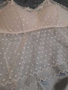 White Polka Dot Lace Cami