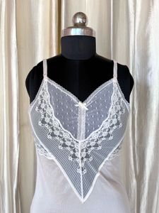 Vintage Lace Trim Slip Dress