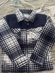 Checkered Jacket with Corduroy Detail