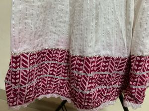 White Embroidered Anarkali Kurta