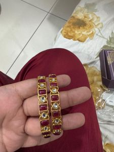 Traditional Indian Red Stone Bangles
