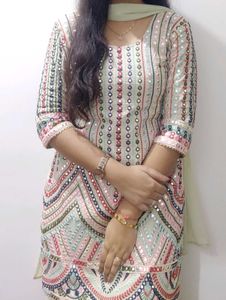 Multi Thread Embroidered Kurta Set