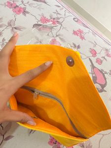 Yellow Floral Ethnic Clutch