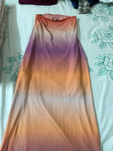 Nuon Ombre Strapless Dress with slit