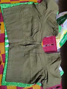 Women's Khaki Short Sleeve Blouse