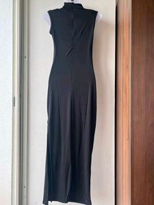 Elegant Black Sleeveless Maxi Dress(XXL)