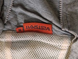Gray Cropped Zip-Up Hoodie