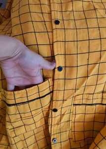 Yellow Checkered nightsuit set