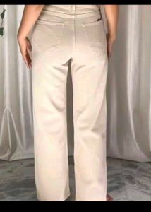 white High Waisted Wide Leg Jeans