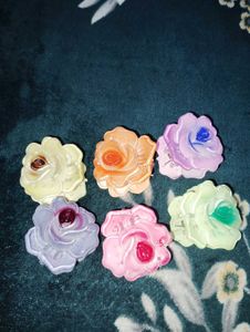 Pack Of 6 Floral Rose Hair Claw Clips