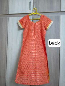 Orange Kurta Set with Yellow Dupatta