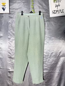 Mark&amp;spencer Light Green Striped Trousers