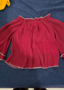Off-Shoulder Ruffled Sleeve Top