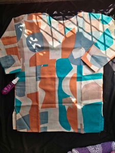Abstract Print Cotton Kurta