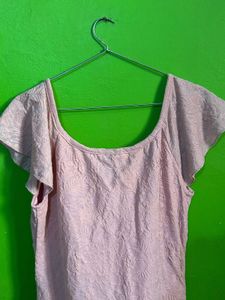 Cute Pink Textured Mini Dress