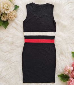 Y2K Black Mini Dress with Stripe Accent