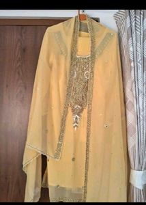 Yellow Embroidered Kurta Set with Dupatta