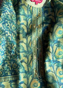 Beautiful 3pc  Green Printed Kurta Set