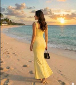 Elegant Yellow Maxi Dress