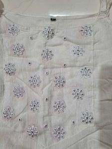 Elegant White Kurta with Pants Set