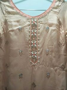 Peach Suit Salvar Dupatta Set